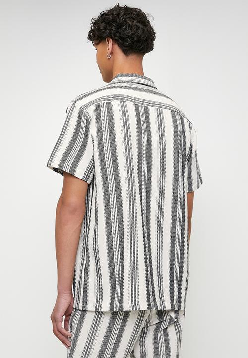 Brave Soul - Vertical Shirt - Ecru /Black