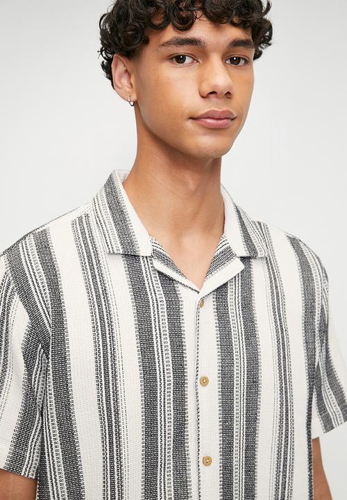 Brave Soul - Vertical Shirt - Ecru /Black