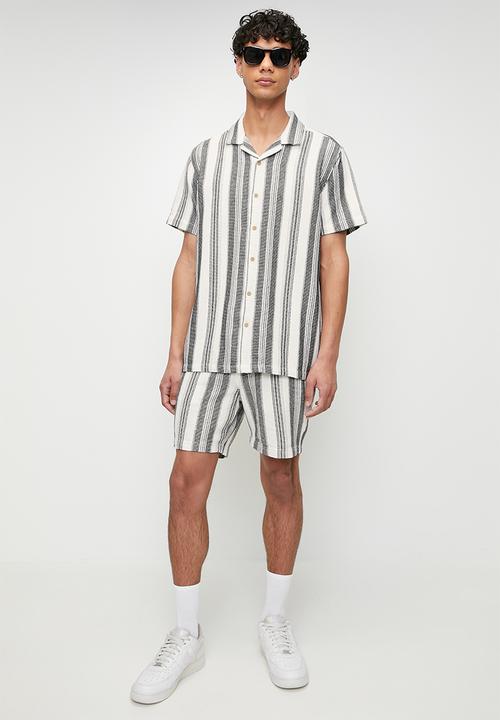Brave Soul - Vertical Shirt - Ecru /Black