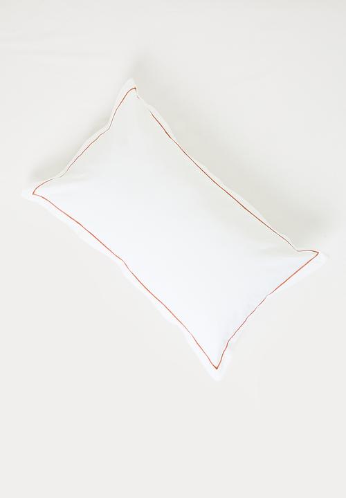 Sixth Floor - Oxford Satin Stitch King pillow case - rust