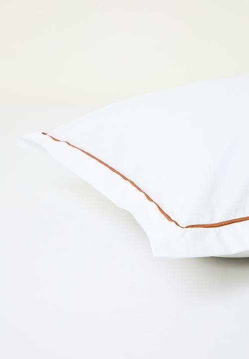 Sixth Floor - Oxford Satin Stitch King pillow case - rust