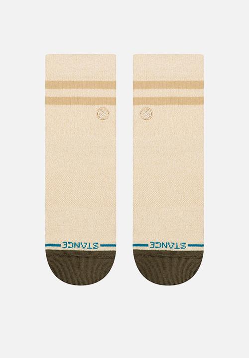 Stance Socks - Marled Stripe Quarter - Ivory