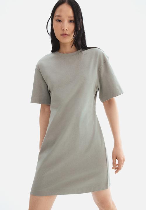 grey t shirt dress h&m Heathered Organic Cotton Stretch Jersey Dress – Eileen Fisher Renew main image 0