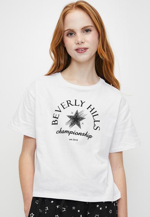 Pop Candy - Tee & short set - white & black