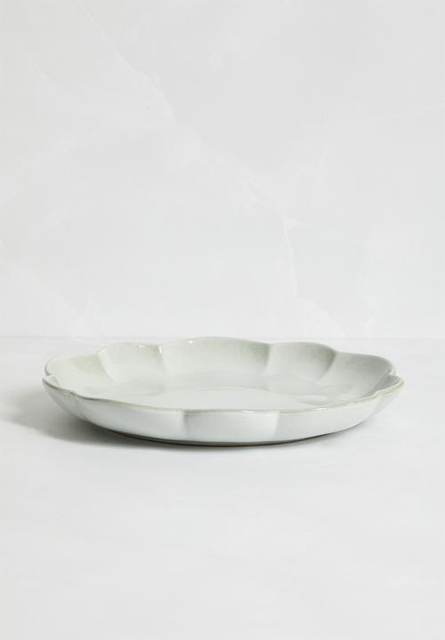 Sixth Floor - Scalloped serving plate - Sage
