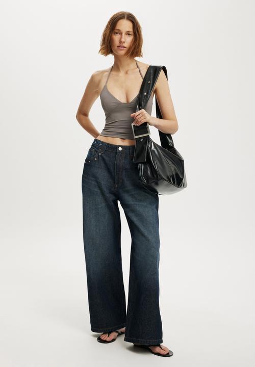 Cotton On - Low super baggy jean - studded sapphire blue