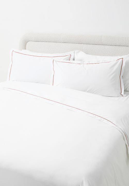 Sixth Floor - Oxford Satin Stitch Cotton Duvet Set -rust