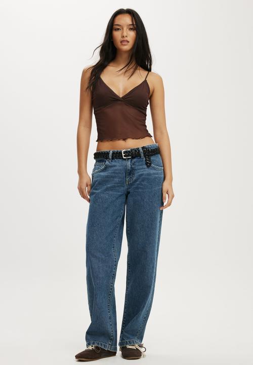 Cotton On - Ashley mesh cami - dark oak