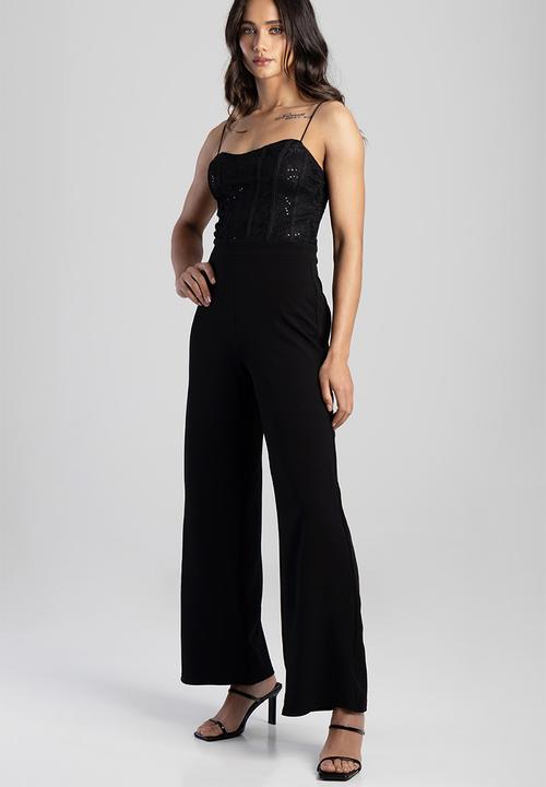 LYNN TYPE 30 JUMPSUIT ブラック Jumpsuit With A Slight Scoop Neckline And Laid On Binding - Black