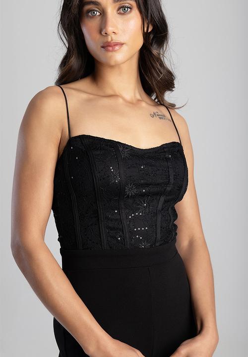 SISSY BOY - Jumpsuit With A Slight Scoop Neckline And Laid On Binding - Black