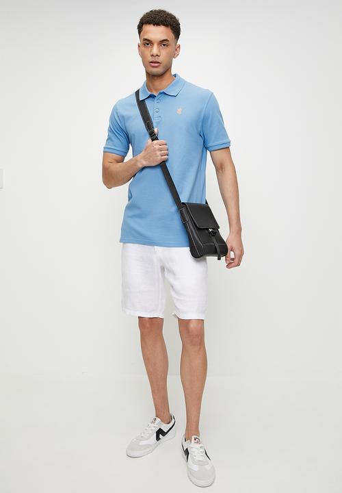 Pringle of Scotland - Austyn pique golfer - mid blue