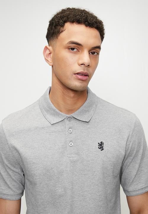 Pringle of Scotland - Austyn pique golfer - grey melange