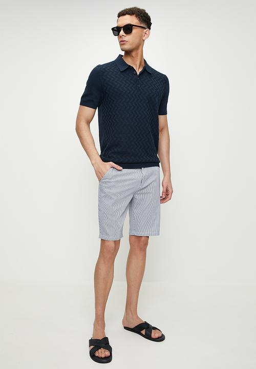 Pringle of Scotland - Mike striped shorts - blue