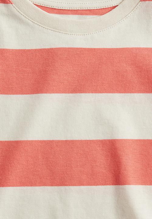 H&M - Cotton T-shirt - peach/striped