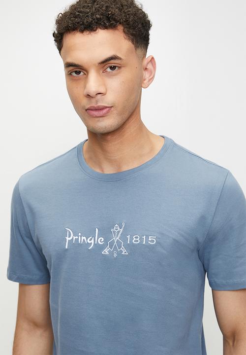 Pringle of Scotland - Charlie embroidery t shirt - mid blue