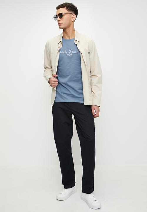Pringle of Scotland - Charlie embroidery t shirt - mid blue