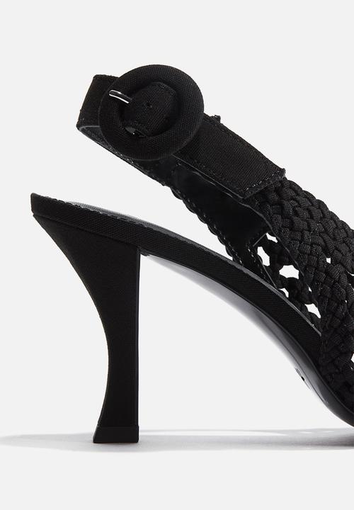 H&M - Braided canvas slingbacks - black