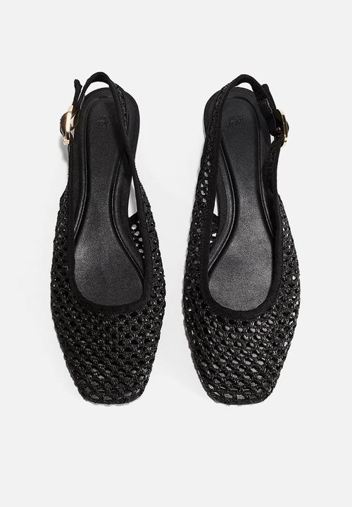 H&M - Mesh slingback sandals - black
