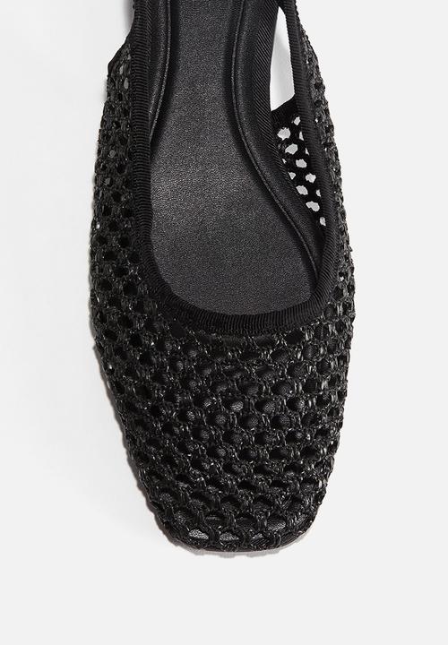 H&M - Mesh slingback sandals - black