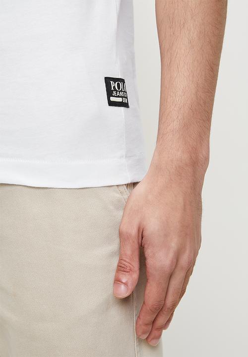 POLO - Lucky pjc short sleeve cursive logo tee - white	