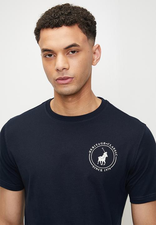 POLO - Cole hd print short sleeve T-shirt - navy	
