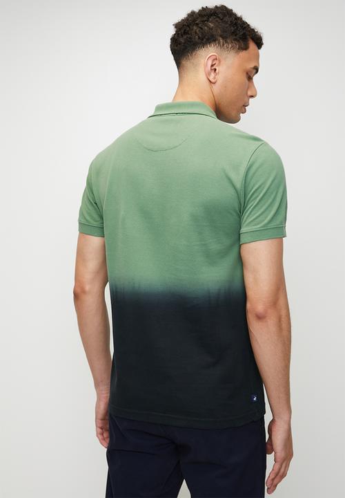 POLO - Benny dip dye short sleeve golfer - green & navy 