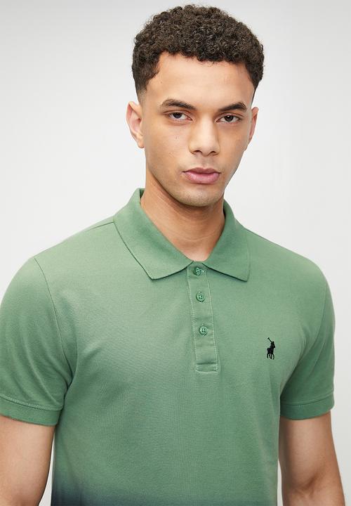 POLO - Benny dip dye short sleeve golfer - green & navy 