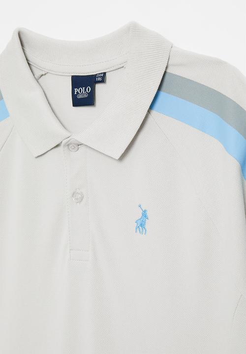 POLO - Boys mpho striped raglan ss golfer - silver grey