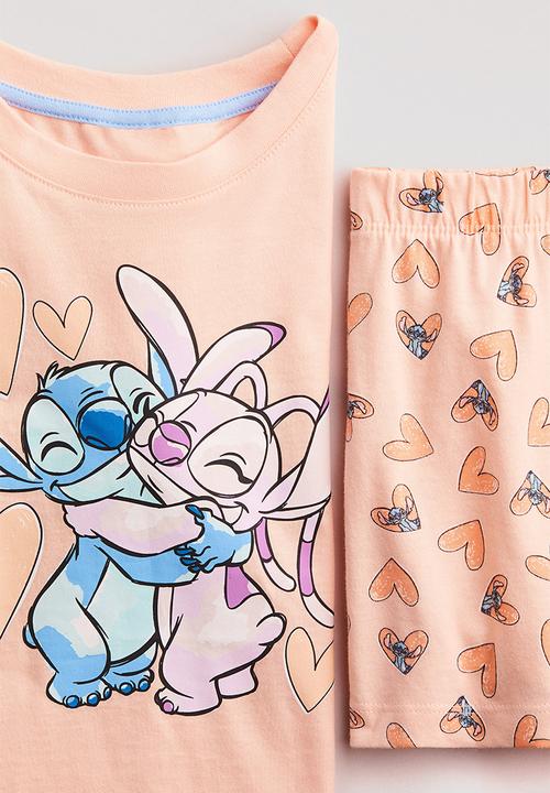 H&M - Printed jersey pyjamas - peach pink/lilo & stitch