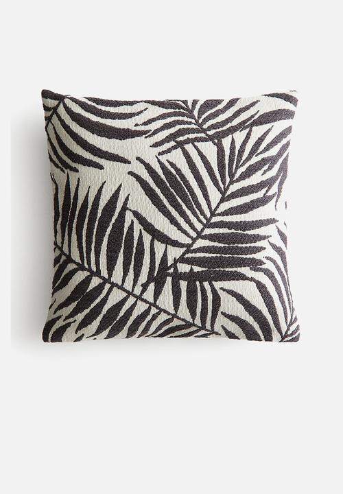 H&M - Jacquard-weave cushion cover - dark grey/patterned