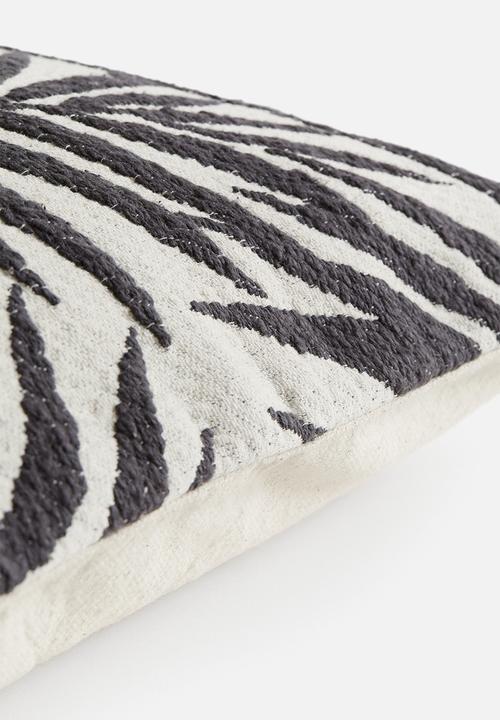 H&M - Jacquard-weave cushion cover - dark grey/patterned