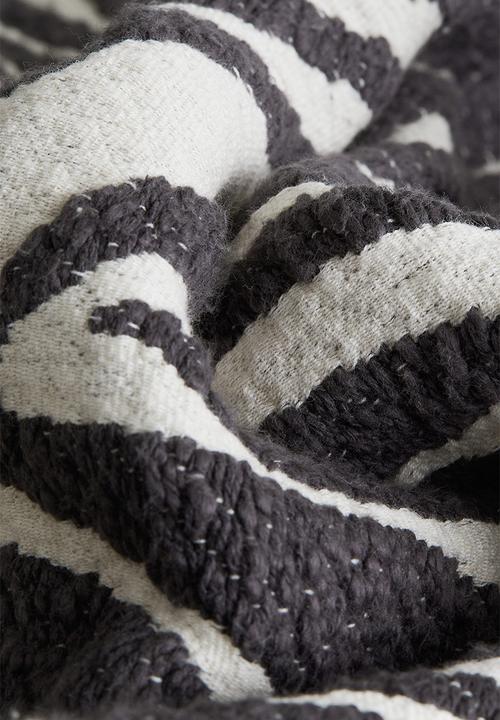 H&M - Jacquard-weave cushion cover - dark grey/patterned