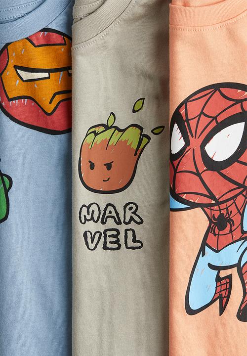 H&M - 3-Pack printed T-shirts - orange/marvel comics