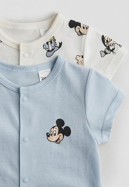 H&M - 2-Pack printed pyjamas - light blue/mickey mouse