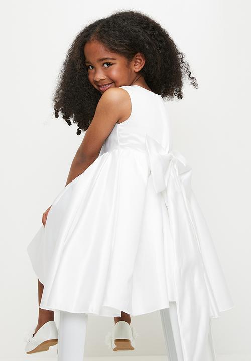 Pop Candy - Bow décor occasion dress-white