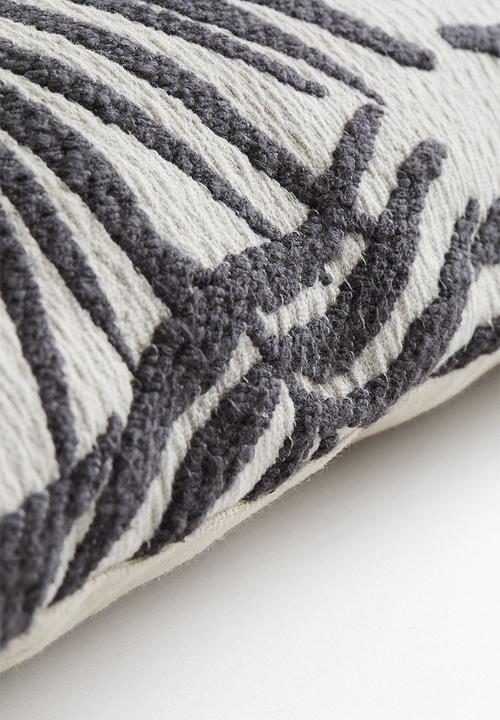 H&M - Jacquard-weave cushion cover - dark grey patterned
