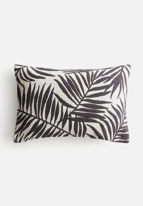 H&M - Jacquard-weave cushion cover - dark grey patterned
