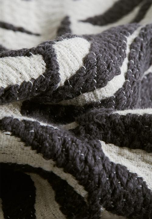 H&M - Jacquard-weave cushion cover - dark grey patterned