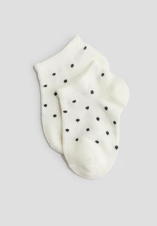 H&M - 4-Pack shaftless socks - beige/striped