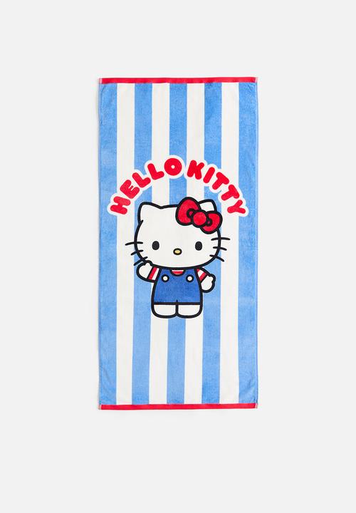 H&M - Print-motif terry bath towel - blue hello kitty 