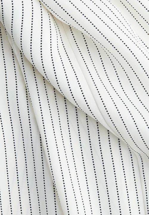 H&M - Twill shirt dress - white pinstriped
