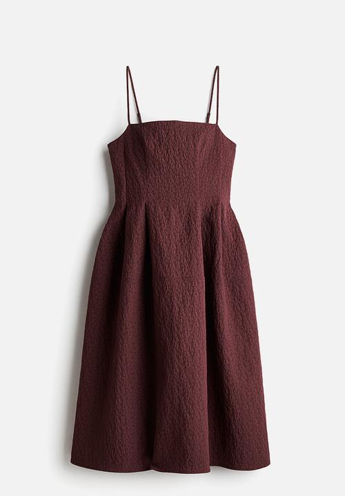 H&M - Jacquard-weave dress - burgundy