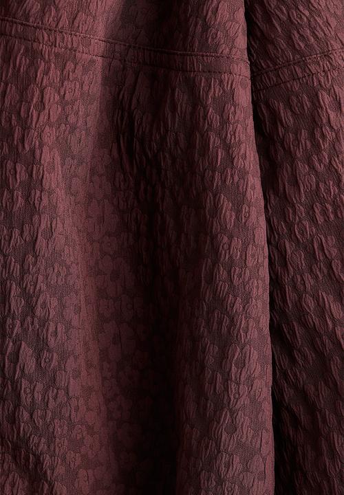 H&M - Jacquard-weave dress - burgundy