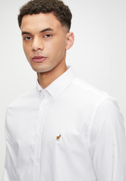 POLO - Iman  long sleeve essential oxford shirt - white
