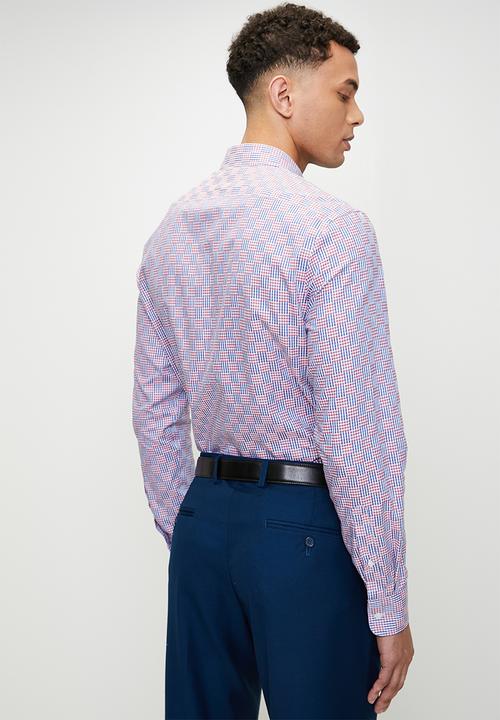 POLO - Dean long sleeve geo print shirt  - pink