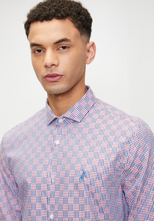 POLO - Dean long sleeve geo print shirt  - pink