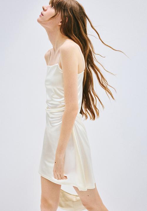 H&M - Draped slip dress - cream