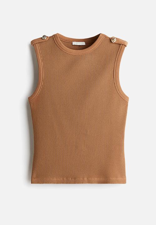 H&M - Ribbed vest top - light brown