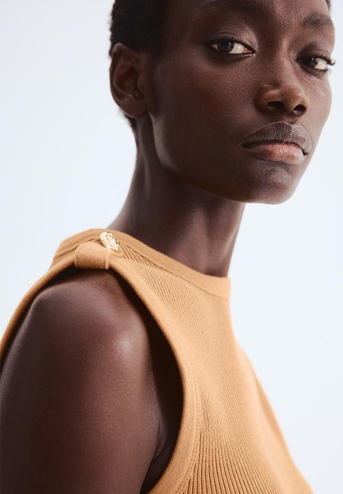 H&M - Ribbed vest top - light brown