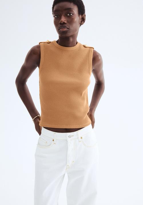 H&M - Ribbed vest top - light brown